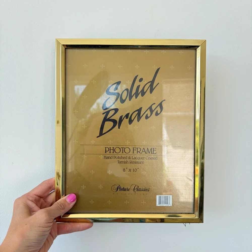 Picture Classics Solid Brass 8x10 Photo Frame Gold Tarnish Resistant Vintage